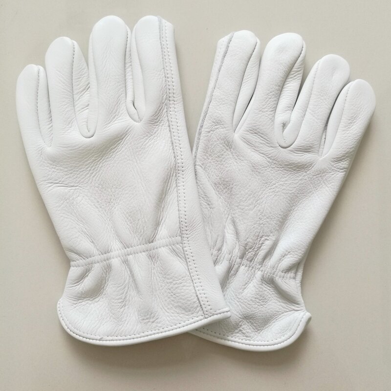Cowhide Grain Gloves Manufacturer - White Anti-Cut Adjustable