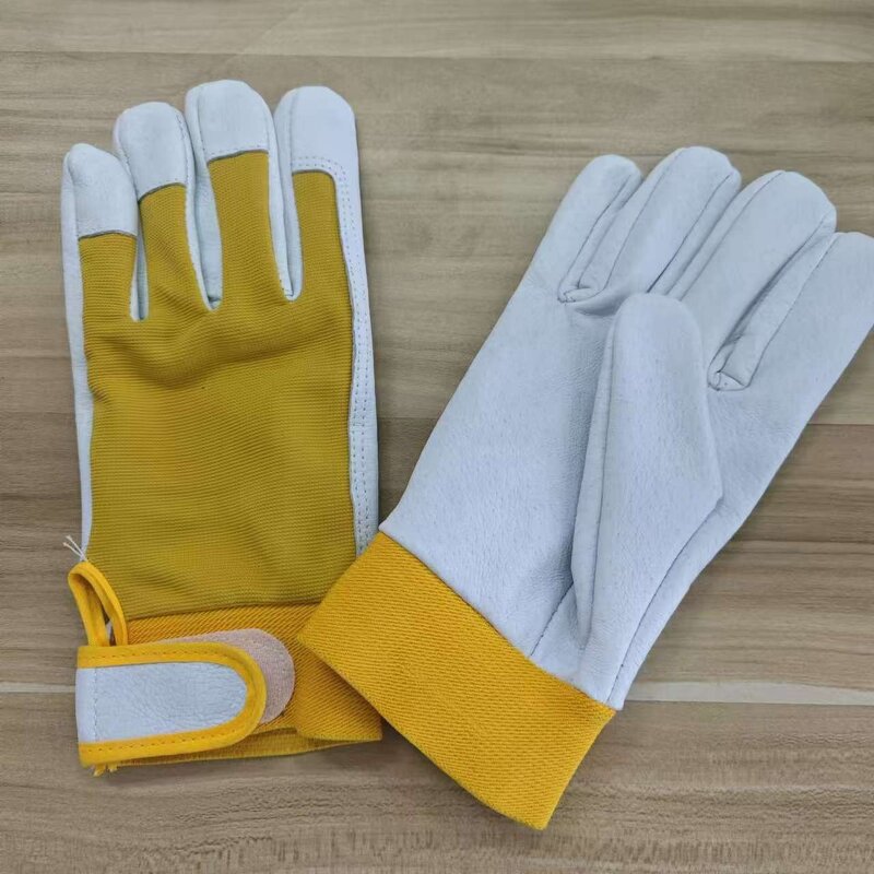Pigskin Leather Gloves Supplier - Hot Selling Full-Size Yellow