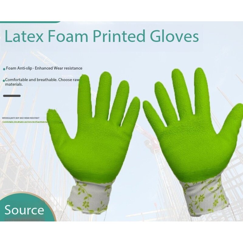 Latex Foam Gloves Manufacturer - Printed Gardening Anti-puncture