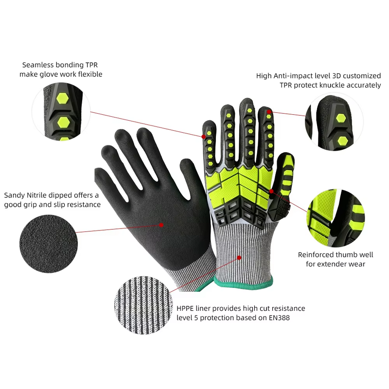 TPR Impact Gloves Supplier - Wholesale Custom Oilfield Mining