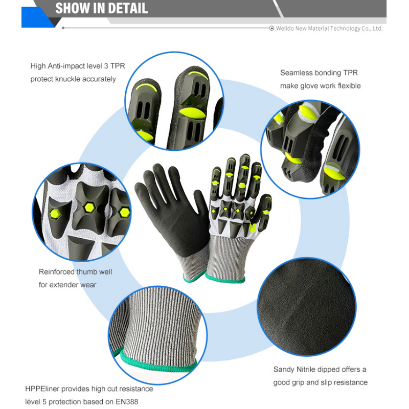 Impact Resistant Gloves Manufacturer - Custom logo Level 3