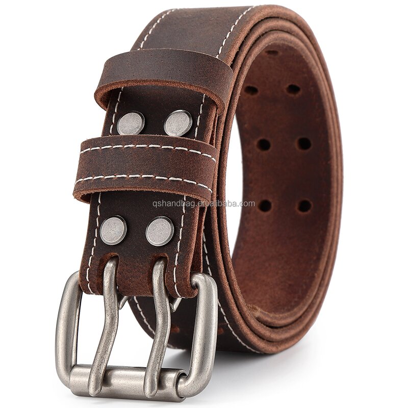 Double Prong Belt Manufacturer - Genuine Leather with Holes