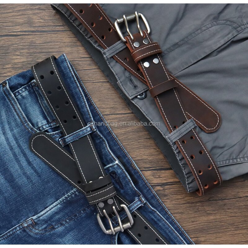 Double Prong Belt Manufacturer - Genuine Leather with Holes