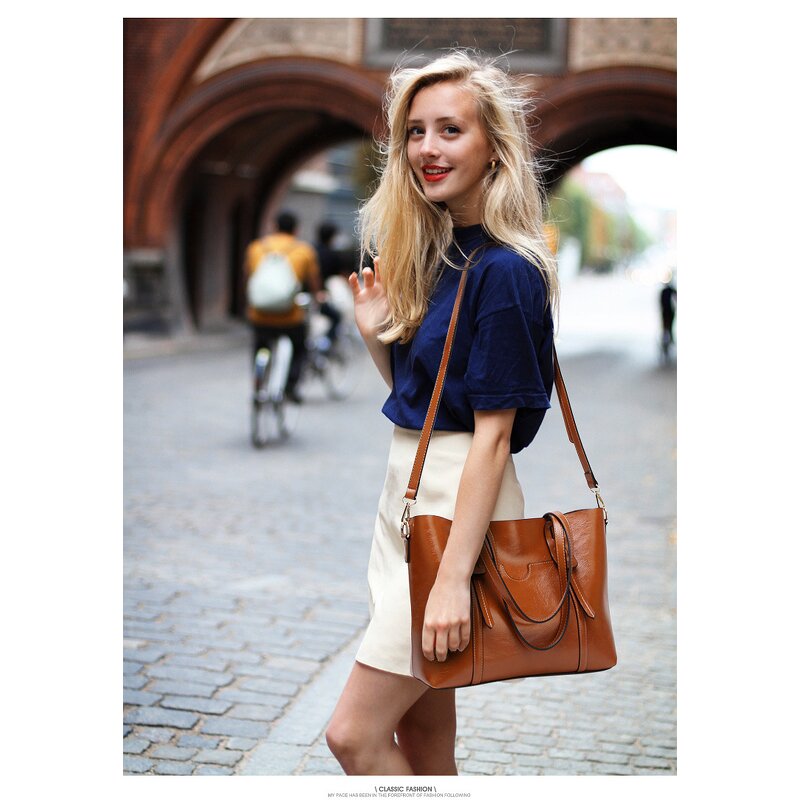 Faux Leather Tote Supplier - Women's Big Capacity Tassel