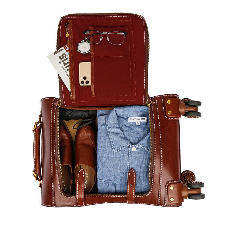 Retro Trolley Case Manufacturer - New Leather 20 Inch