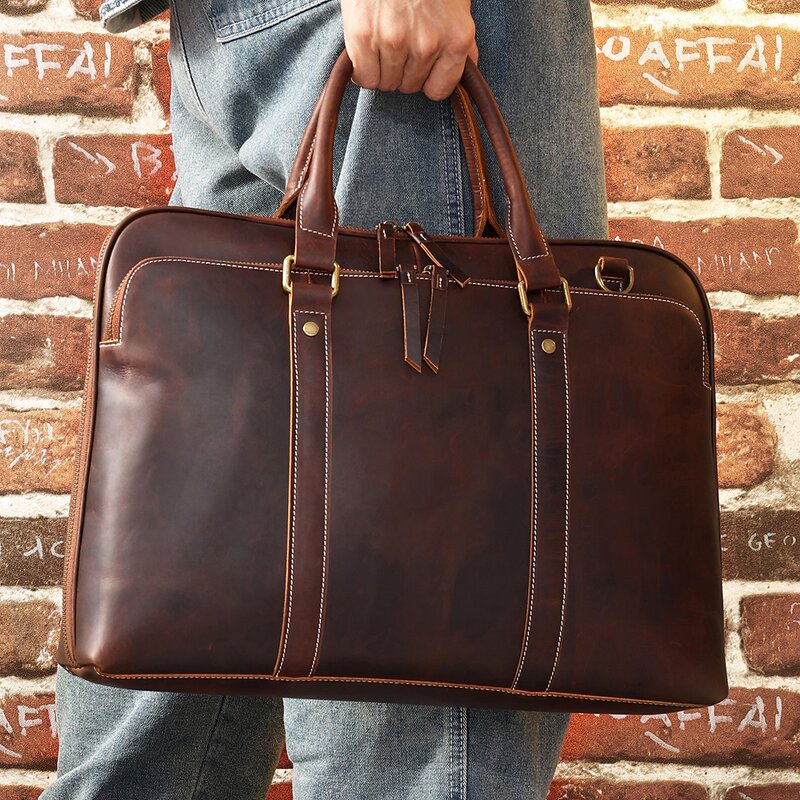 Leather Messenger Bag Supplier - HORSE&TIGER Vintage Laptop