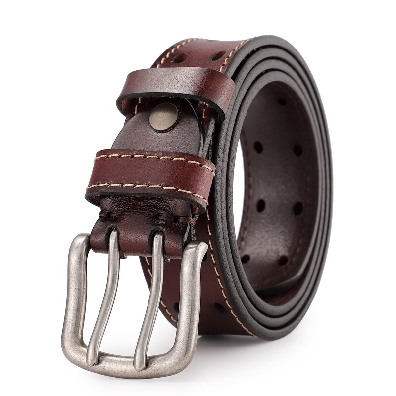 Men's Double Prong Belt Supplier - 100% Italian Cow Leather
