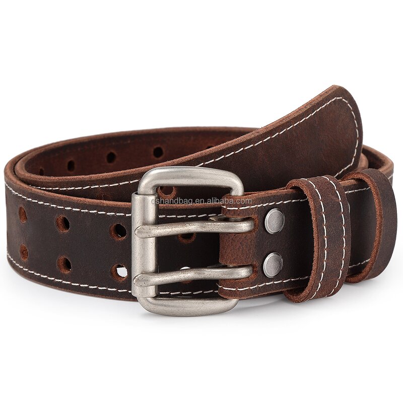 Double Prong Belt Manufacturer - Genuine Leather with Holes