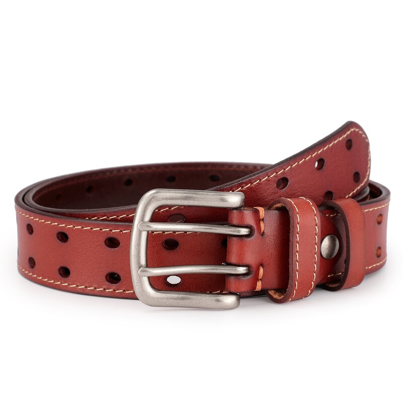 Men's Double Prong Belt Supplier - 100% Italian Cow Leather