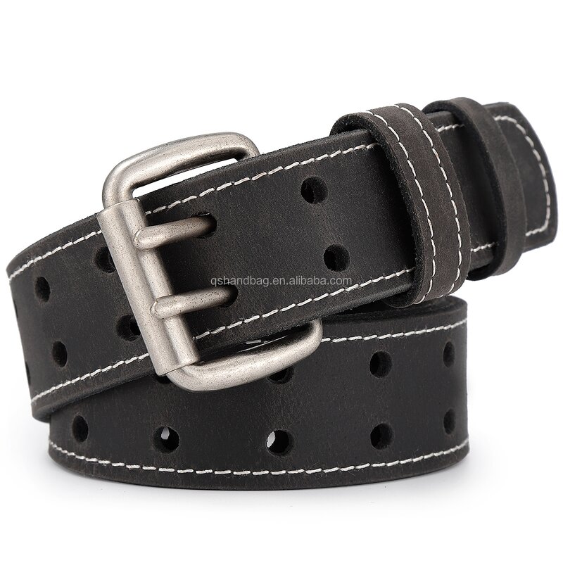 Double Prong Belt Manufacturer - Genuine Leather with Holes