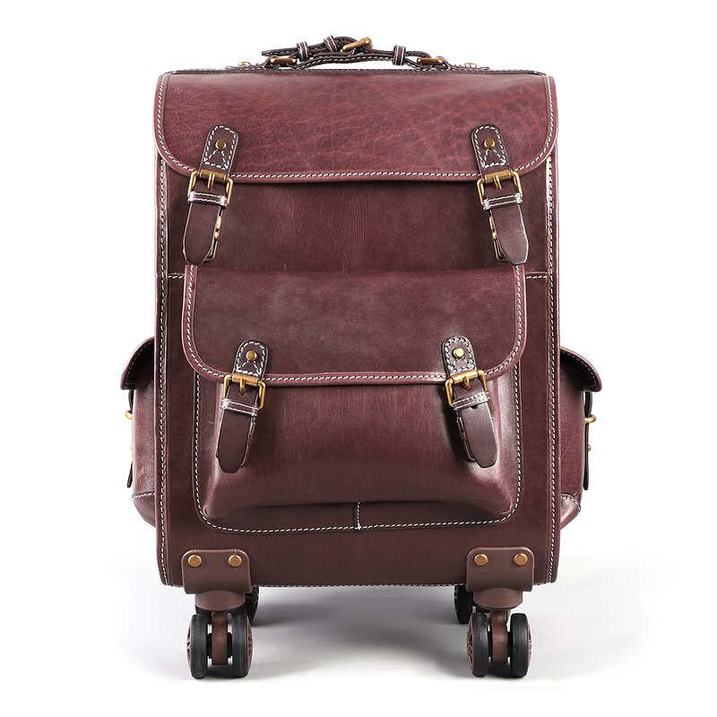 Leather Travel Trolley Supplier - Hot Sale 23 Inch Genuine