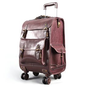 Leather Travel Trolley Supplier - Hot Sale 23 Inch Genuine