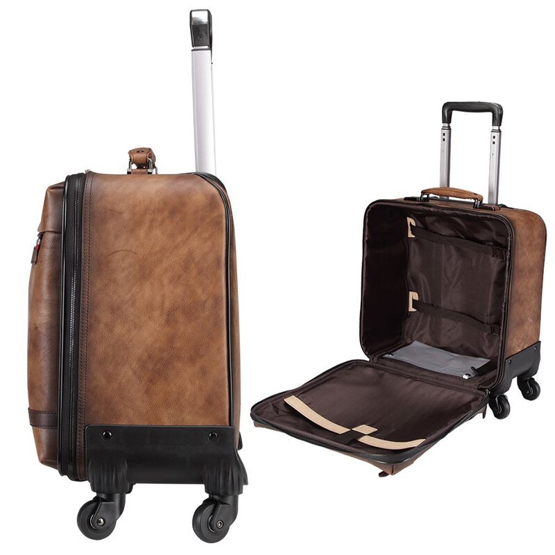 Trolley Luggage Supplier - Great Quality Genuine Leather