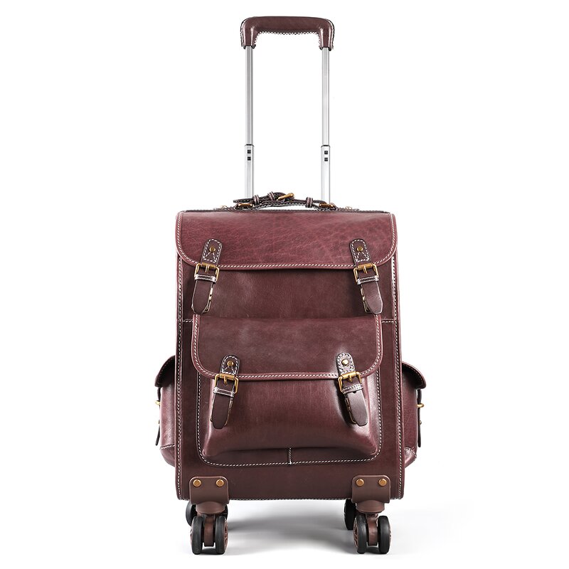 Leather Travel Trolley Supplier - Hot Sale 23 Inch Genuine