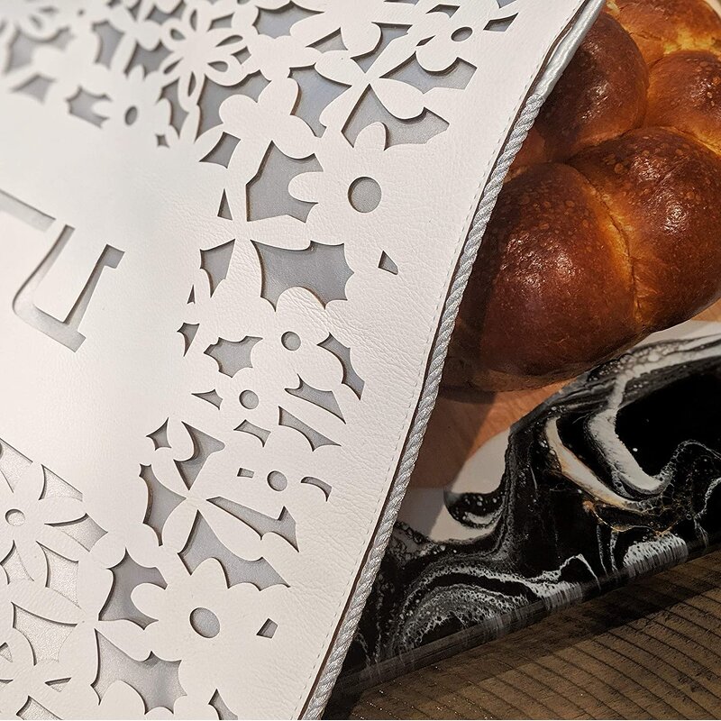 PU Leather Challah Cover Supplier - Embroidery Marble Leather