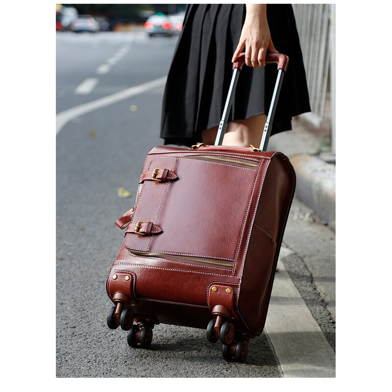 Retro Trolley Case Manufacturer - New Leather 20 Inch