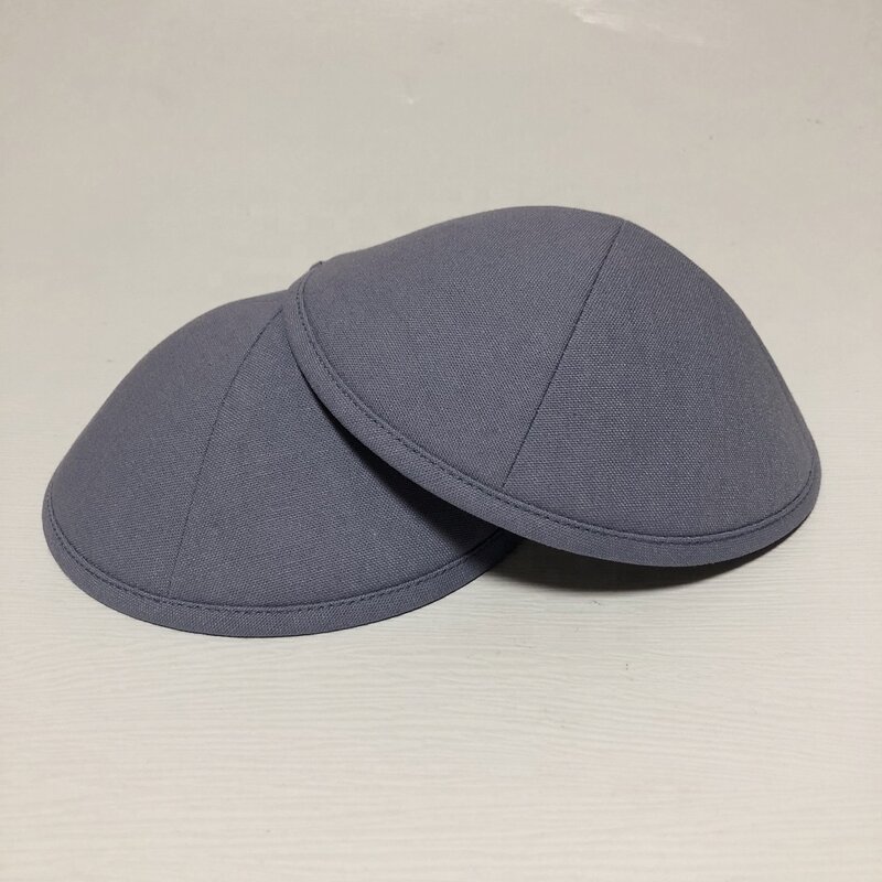 Custom Kippah Factory - Grey Blue Linen for Bar Mitzvah Personalize
