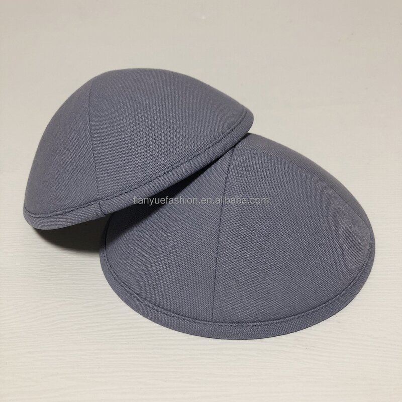 Custom Kippah Factory - Grey Blue Linen for Bar Mitzvah Personalize