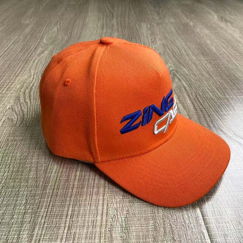 Orange Baseball Cap Manufacturer - 5 Panel Curved Brim 3D Embroidery Sporty