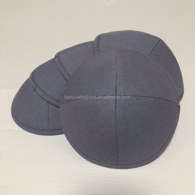 Custom Kippah Factory - Grey Blue Linen for Bar Mitzvah Personalize