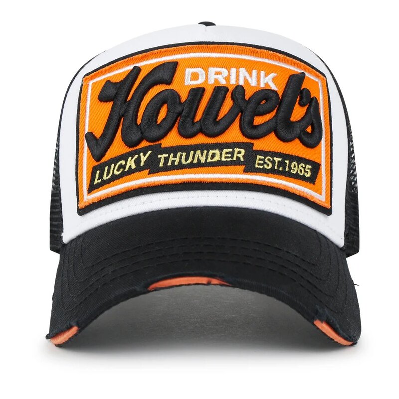 Distressed Trucker Hat Manufacturer - 5 Panel Custom Embroidery Patch Fashionable