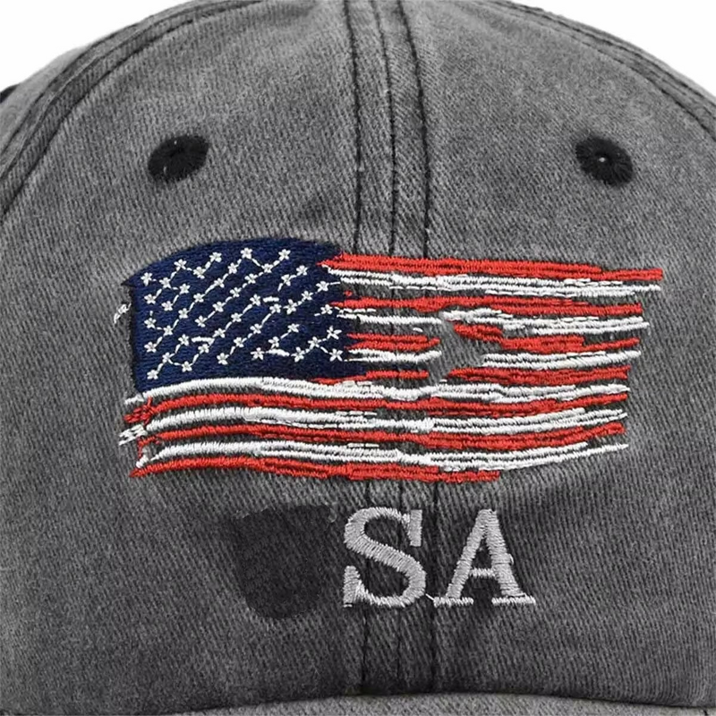 Embroidered Denim Caps Factory - American Flag Logo Snapback OEM