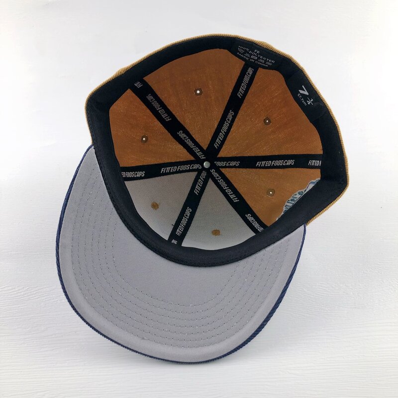 Corduroy Sports Cap Manufacturer - Custom Contrast Color 6 Panel Close Back