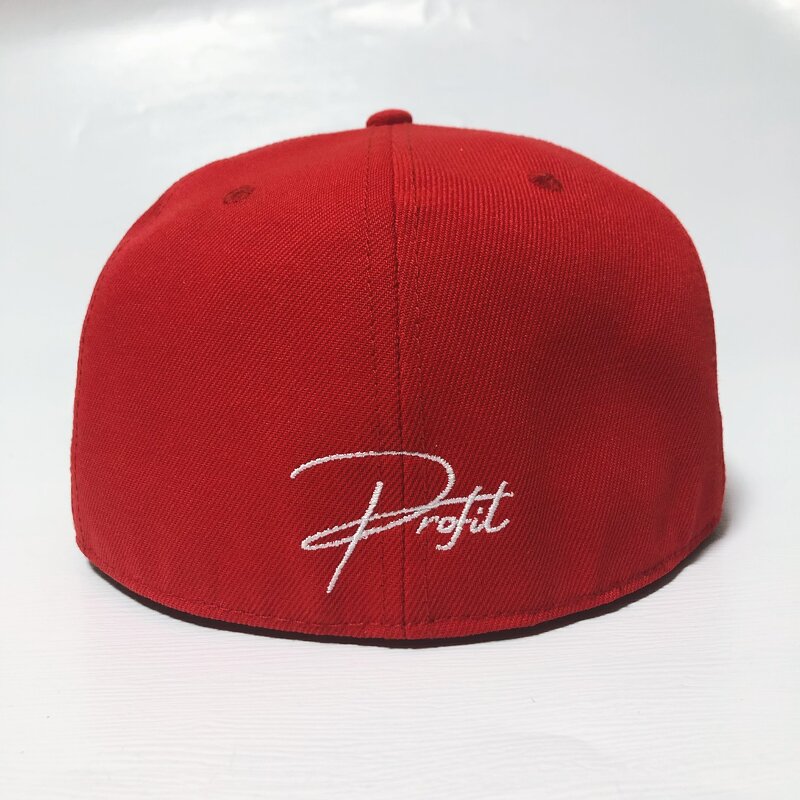 Custom Fitted Hats Supplier - 100% Polyester 6-Panel Flat Brim 3D Embroidery