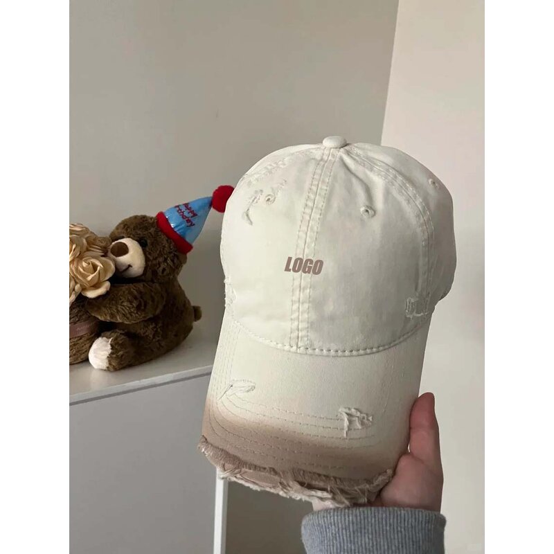 Distressed Baseball Hat Supplier - 6 Panel High Quality 3D Embroidered Gradient