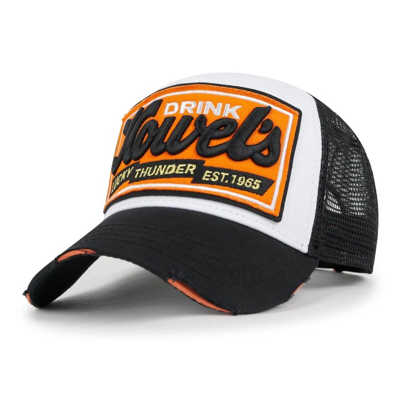 Distressed Trucker Hat Manufacturer - 5 Panel Custom Embroidery Patch Fashionable