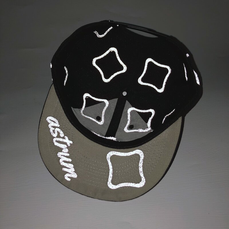 Reflective Snapback Cap Factory - 6 Panel Flat Bill Custom 3D Embroidery