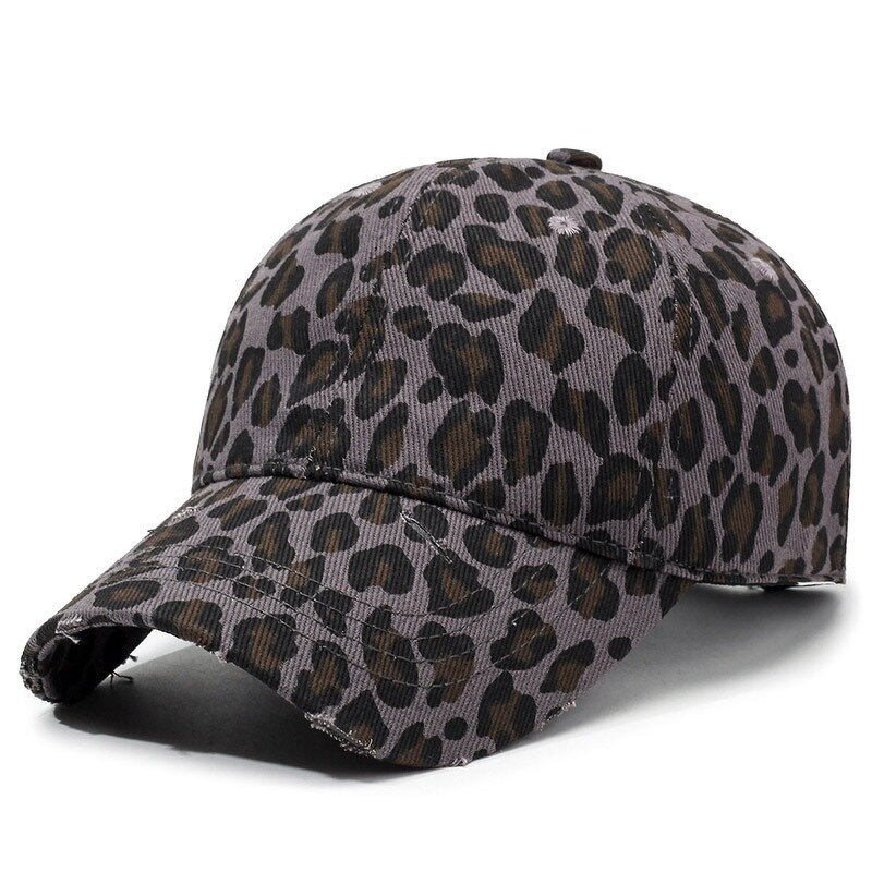 Women's Fashion Baseball Cap Manufacturer - 6 Panel 3D Embroidery 100% Polyester Leopard