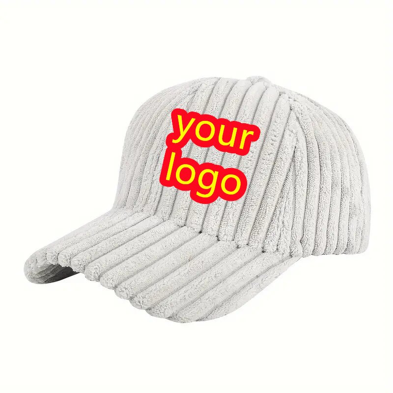 Woven Patch Snapback Cap Factory - Old-School Style Curved Brim Corduroy Metal Closure