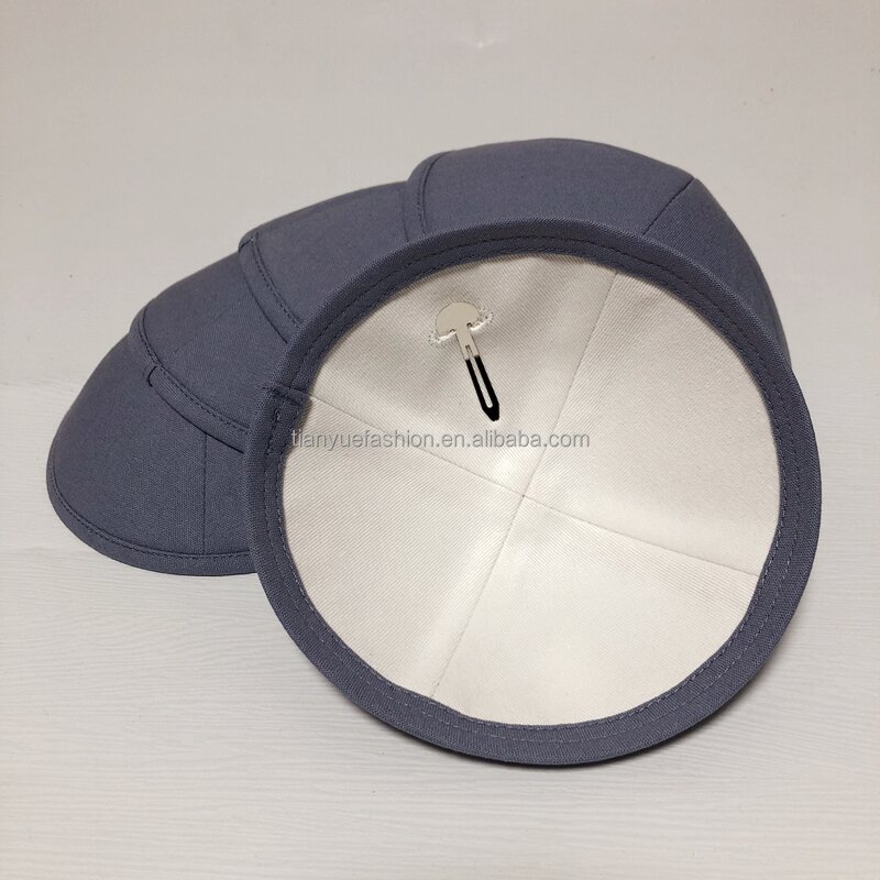 Custom Kippah Factory - Grey Blue Linen for Bar Mitzvah Personalize