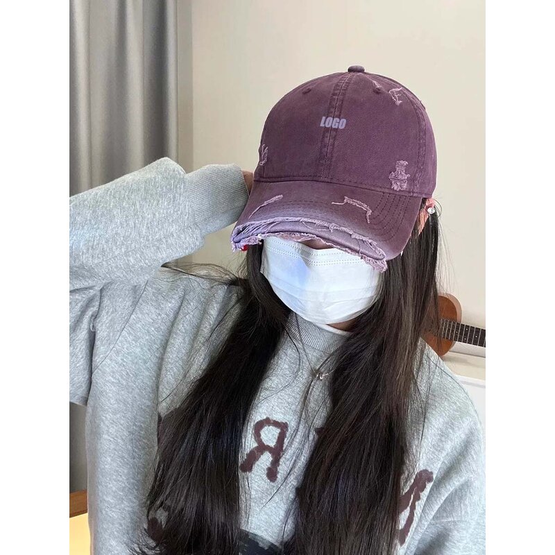 Distressed Baseball Hat Supplier - 6 Panel High Quality 3D Embroidered Gradient