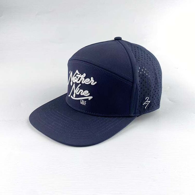 7 Panel Trucker Hats Manufacturer - Flat Bill 3D Embroidery Waterproof Laser Cut