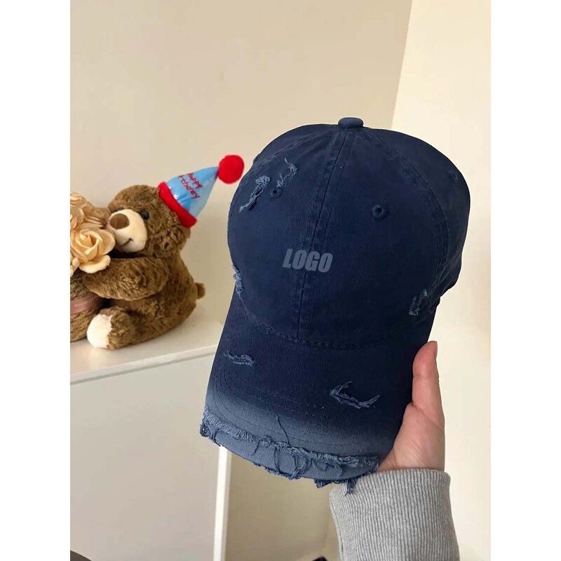 Distressed Baseball Hat Supplier - 6 Panel High Quality 3D Embroidered Gradient