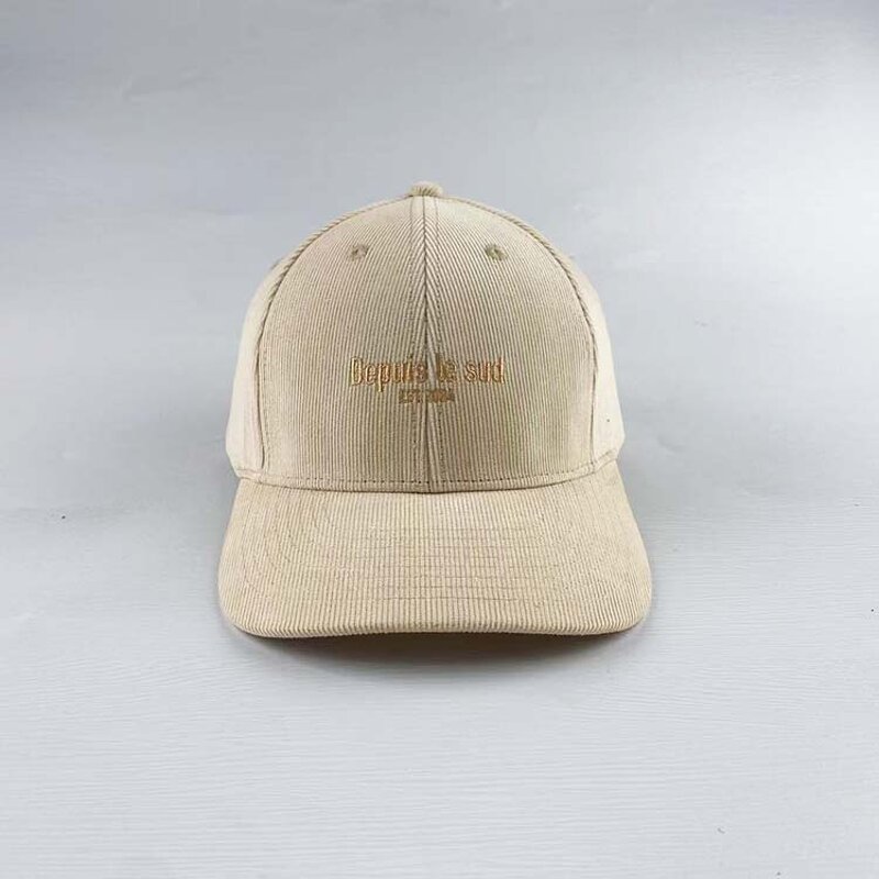 Vintage Corduroy Baseball Cap Factory - Custom Flat Embroidered Logo Curved Brim
