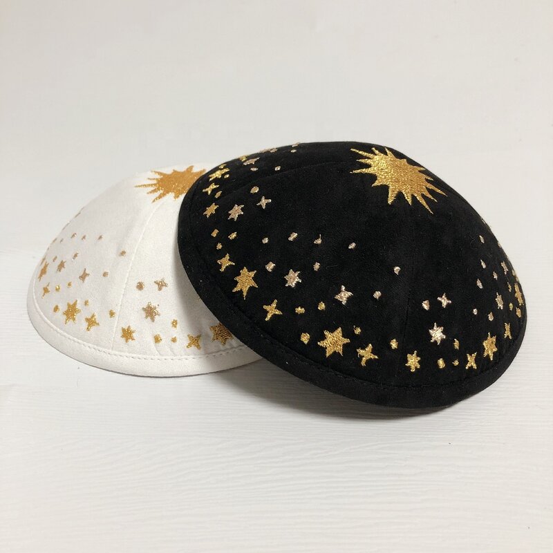 Suede Velvet Kippah Supplier - Custom Embroidery for Adults Religious