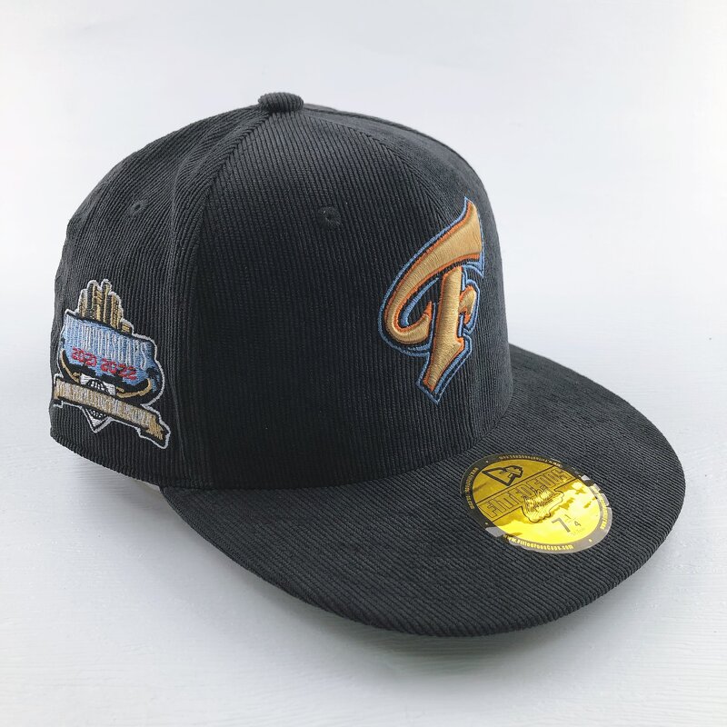 Corduroy Snapback Cap Factory - 6 Panel Black Custom 3D Embroidery Logo