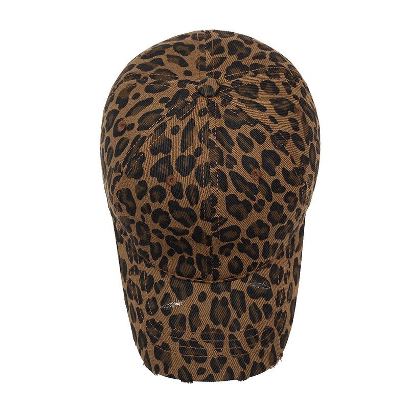 Women's Fashion Baseball Cap Manufacturer - 6 Panel 3D Embroidery 100% Polyester Leopard