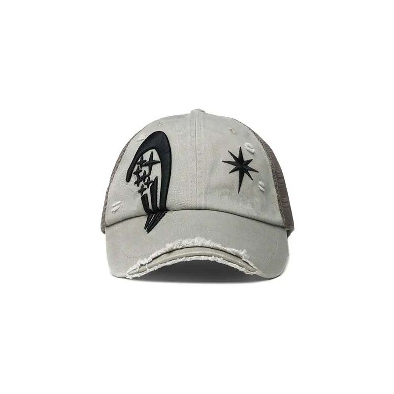 Distressed Dad Cap Supplier - 6-Panel Sporty Embroidery Curved Brim Wholesale