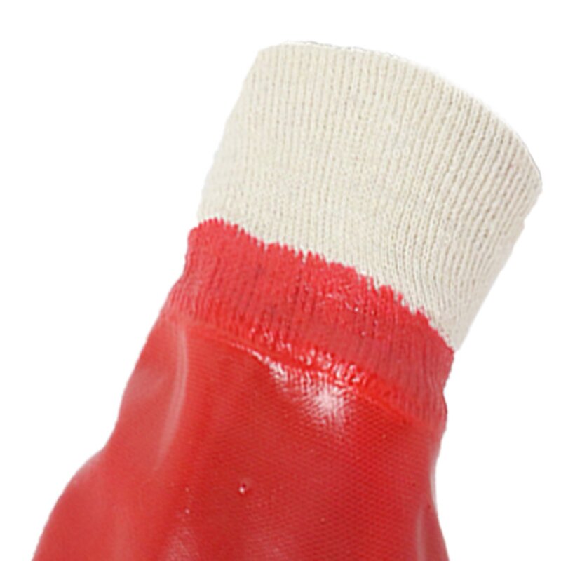 Red Smooth Liner Gloves Manufacturer - MaxiPact PVC Dot Coated