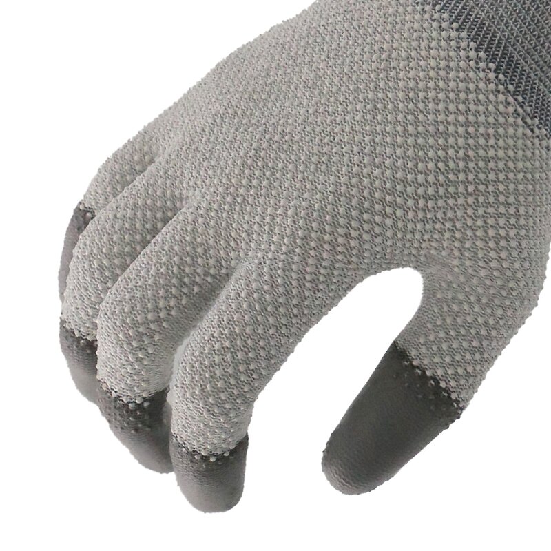 Grey PU Coated Gloves Supplier - MaxiPact Customized Logo for