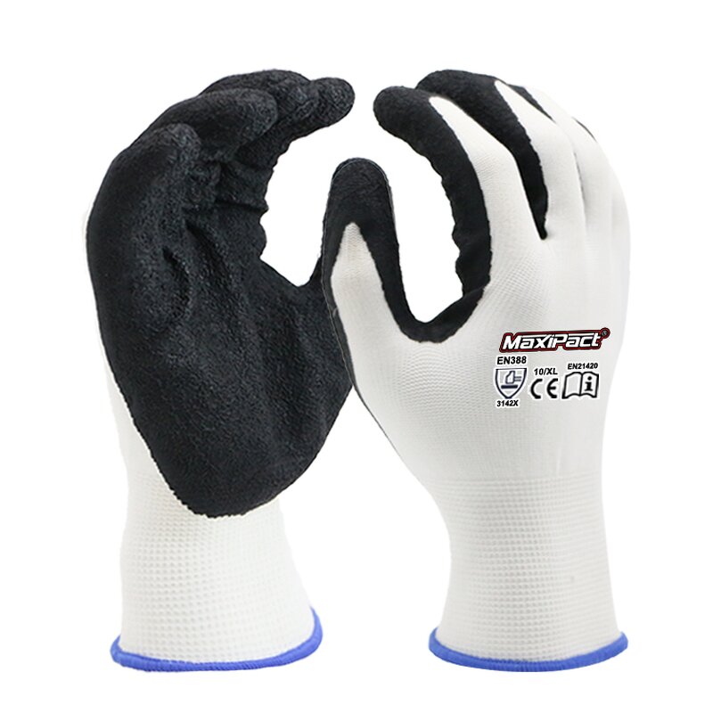 Latex Crinkle Safety Gloves Supplier - MaxiPact Polyester