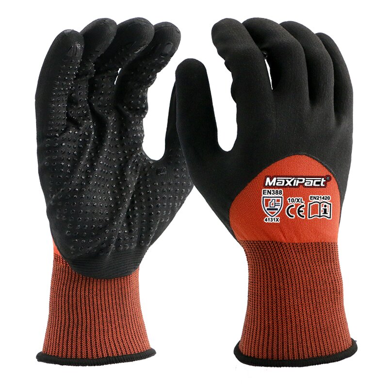 Work Safety Gloves Manufacturer - MaxiPact 15G Orange Nylon