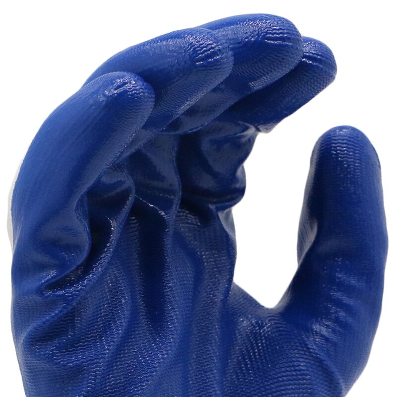 Blue Nitrile Safety Gloves Supplier - MaxiPact 13G Construction