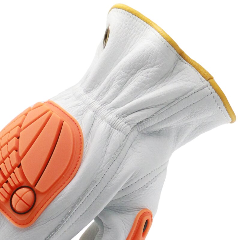 Soft Cow Leather Gloves Manufacturer - MaxiPact with TPR Safety
