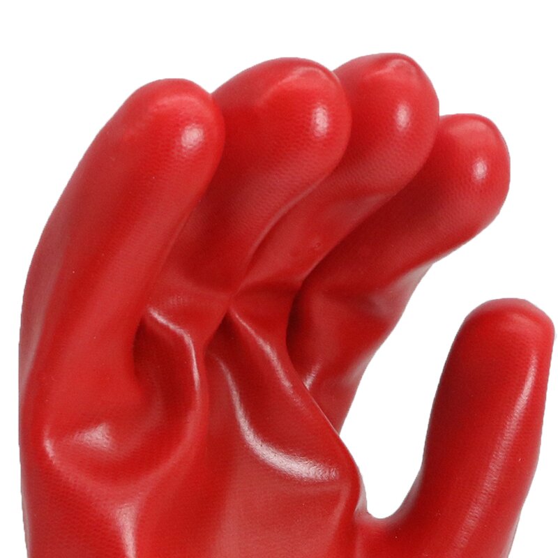Red Smooth Liner Gloves Manufacturer - MaxiPact PVC Dot Coated