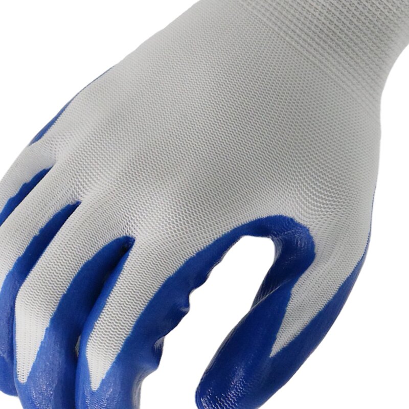 Blue Nitrile Safety Gloves Supplier - MaxiPact 13G Construction
